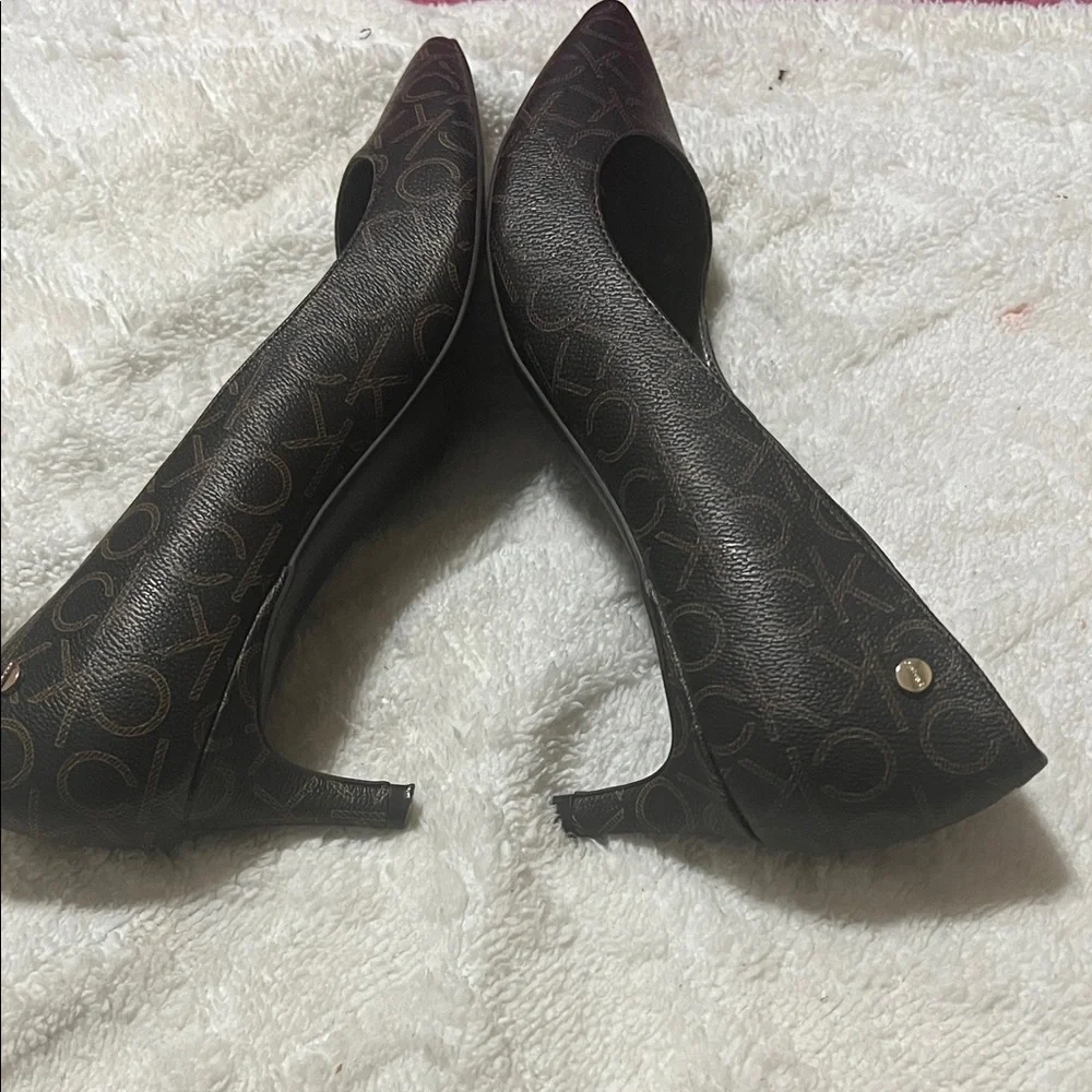 Calvin Klein Brown Patterned Heels - Picture 5 of 5